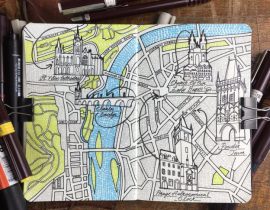 City Day Trip Map Drawing of Prague