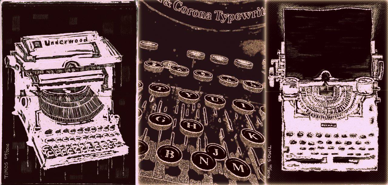 typewriter triptych