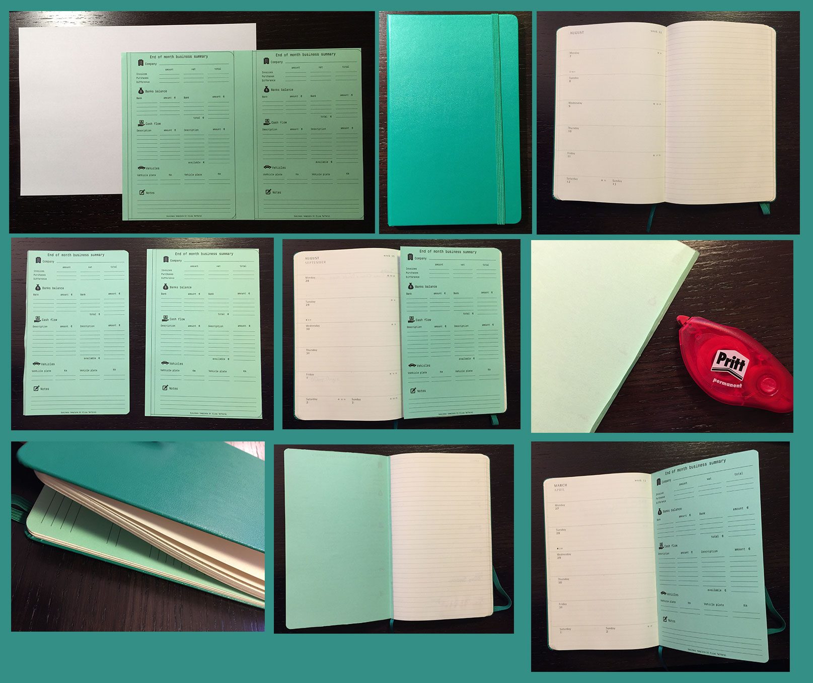 Moleskine 12 month weekly HACK for company business needs
