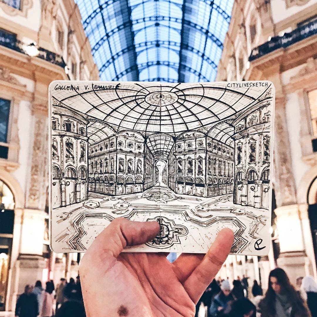 Galleria Vittorio Emanuele Live Sketch