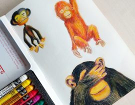 Monkeys with crayons