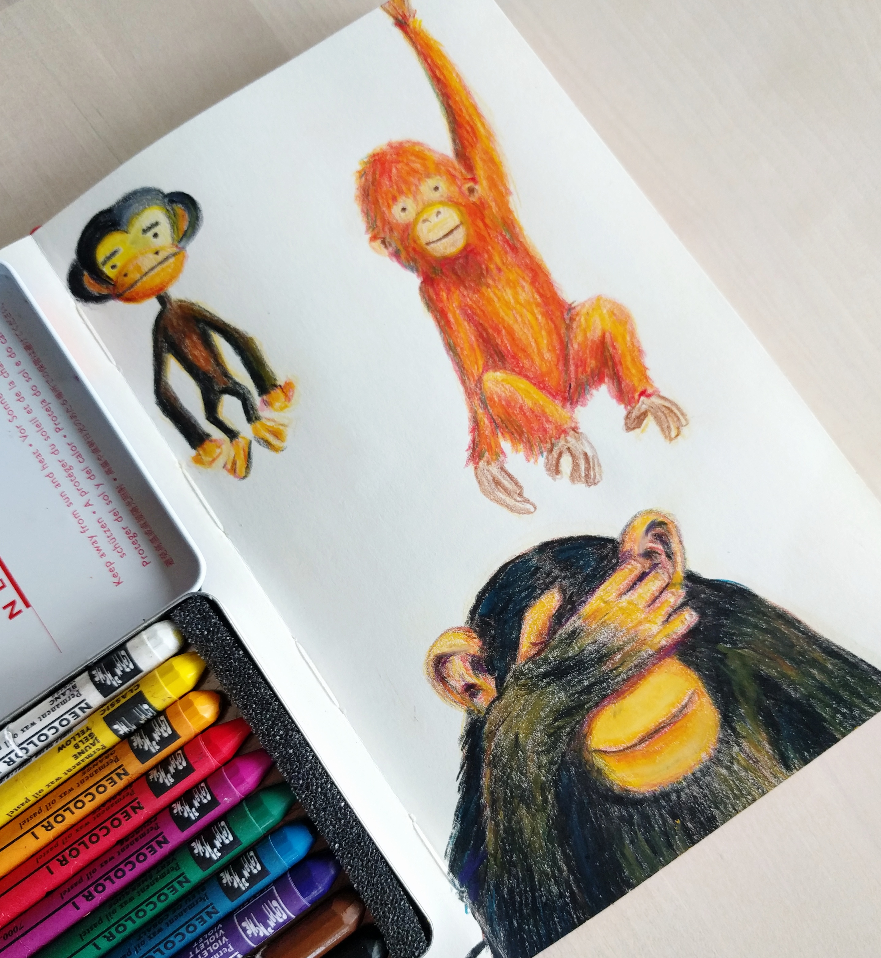 Monkeys with crayons