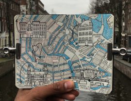 City Map Drawing of Amsterdamn, Holland