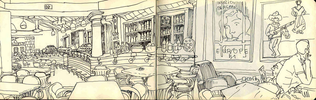 sketch at the cinemateca café