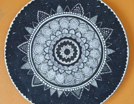 BLACK AND WHITE SPACE MANDALA