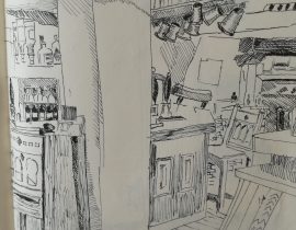 Hare and Hounds, Greatford 28/6/17 pen/ink
