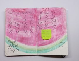 A monthly spread in my MSK art journal