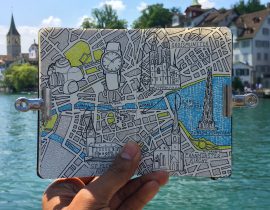 City Map Drawing of Zurich, Switzerland