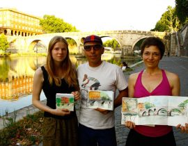 Ponte sisto in Rome in Japanese Moleskine