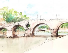 Ponte sisto sketch in Rome
