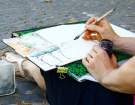 sketching Ponte Sisto in Rome