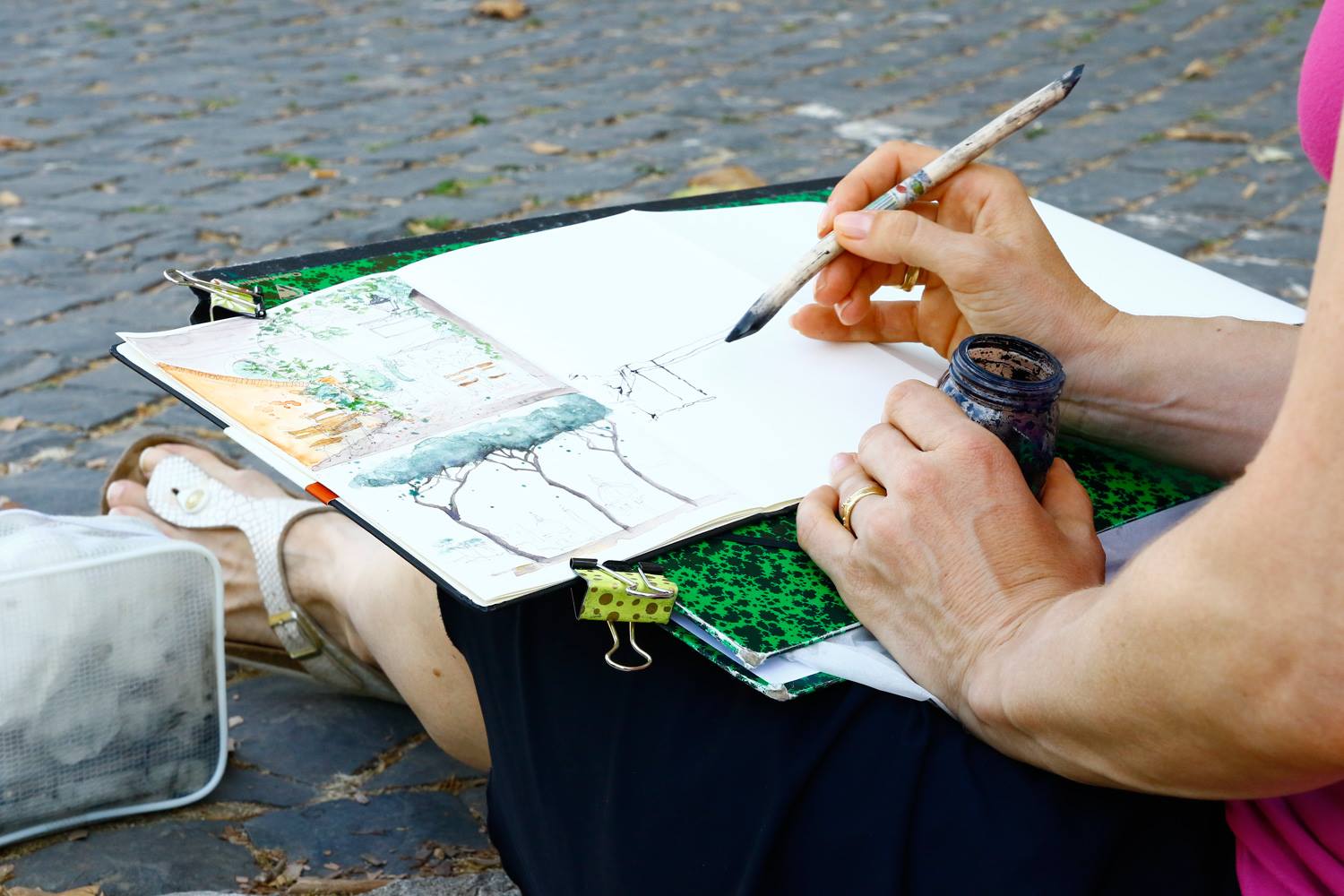 sketching Ponte Sisto in Rome