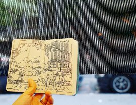Sketching at street