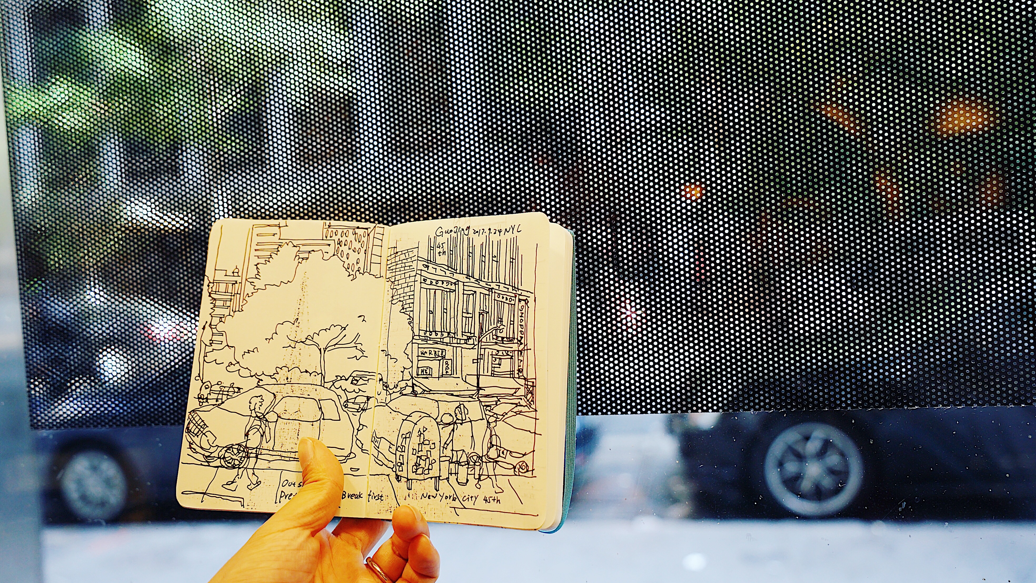 Sketching at street