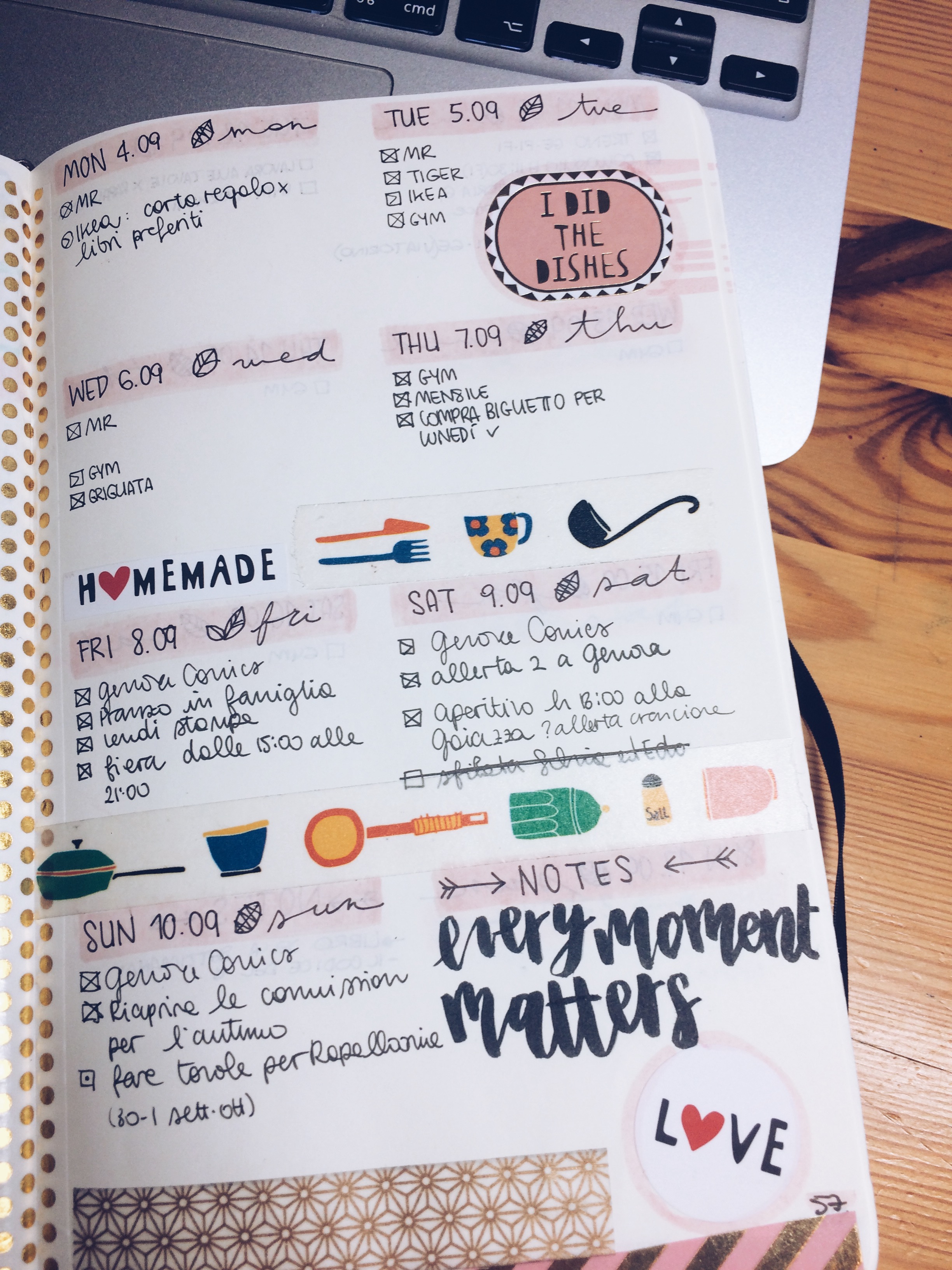 1st week September BuJo