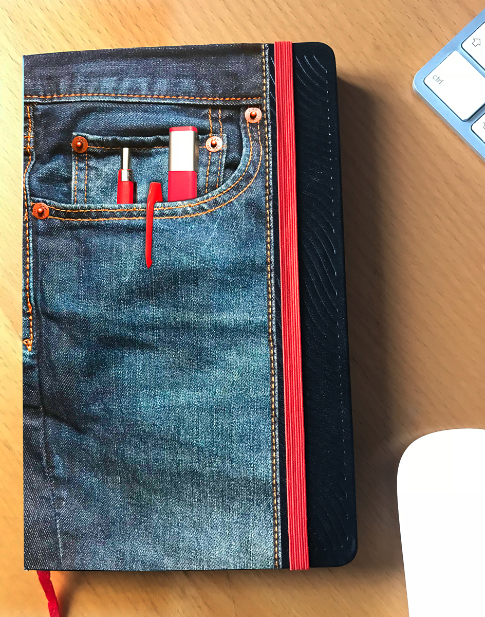 Imaginary denim pocket for my Moleskine