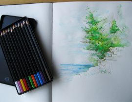 Moleskine watercolor pencils (The Cliffs of Door County)