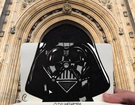 Darth Vader in Westminster (London) – @CityLiveSketch