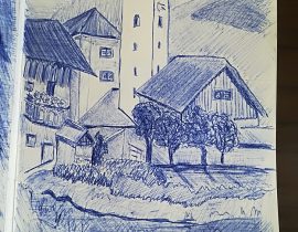 Val pusteria 4, sketch a penna