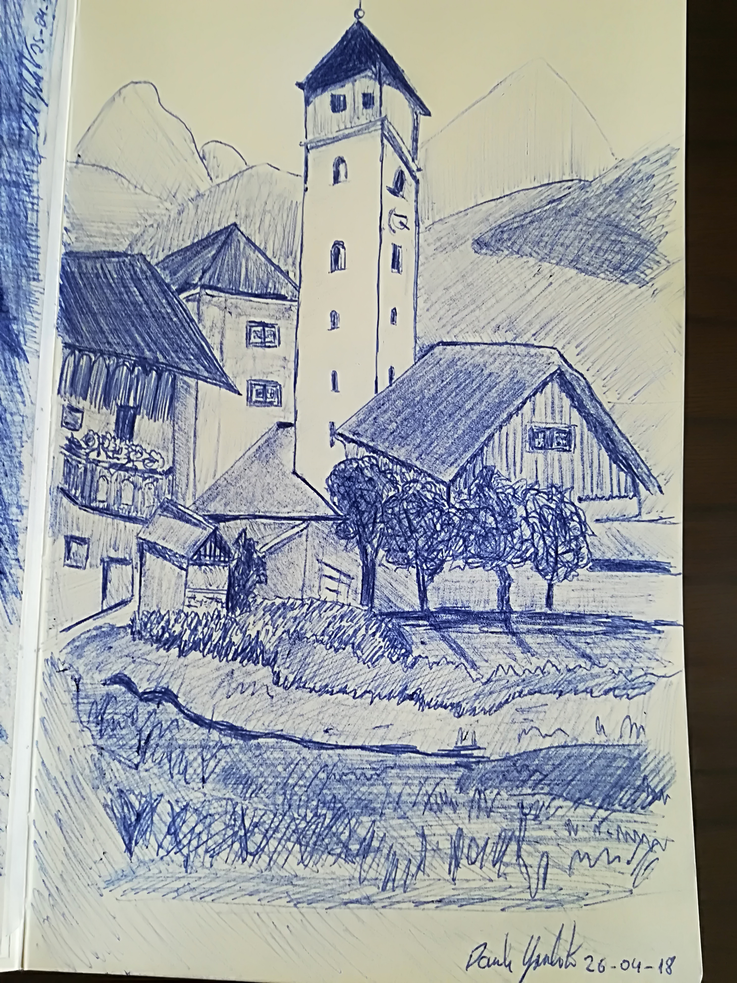 Val pusteria 4, sketch a penna