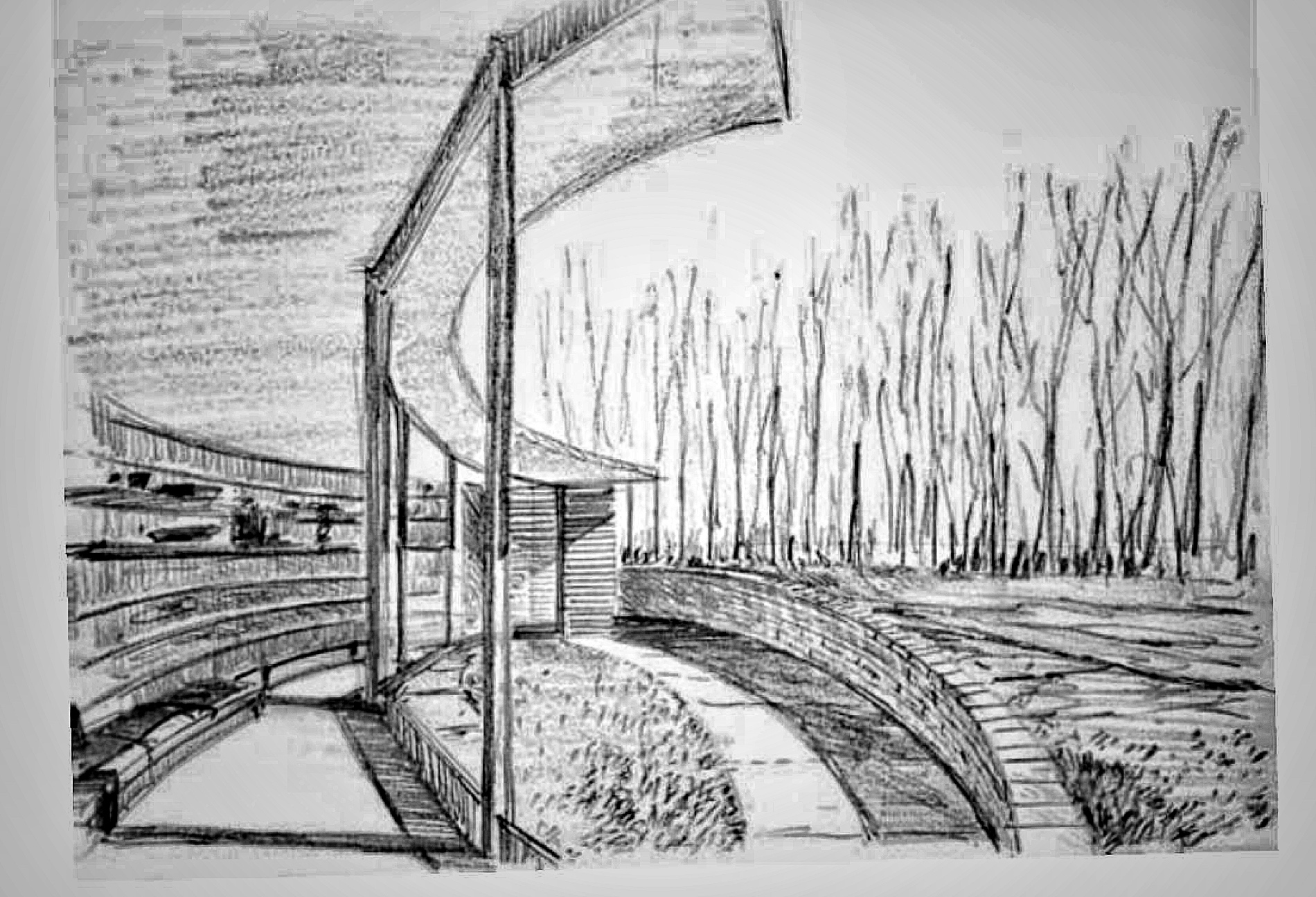 draft of public pavilion