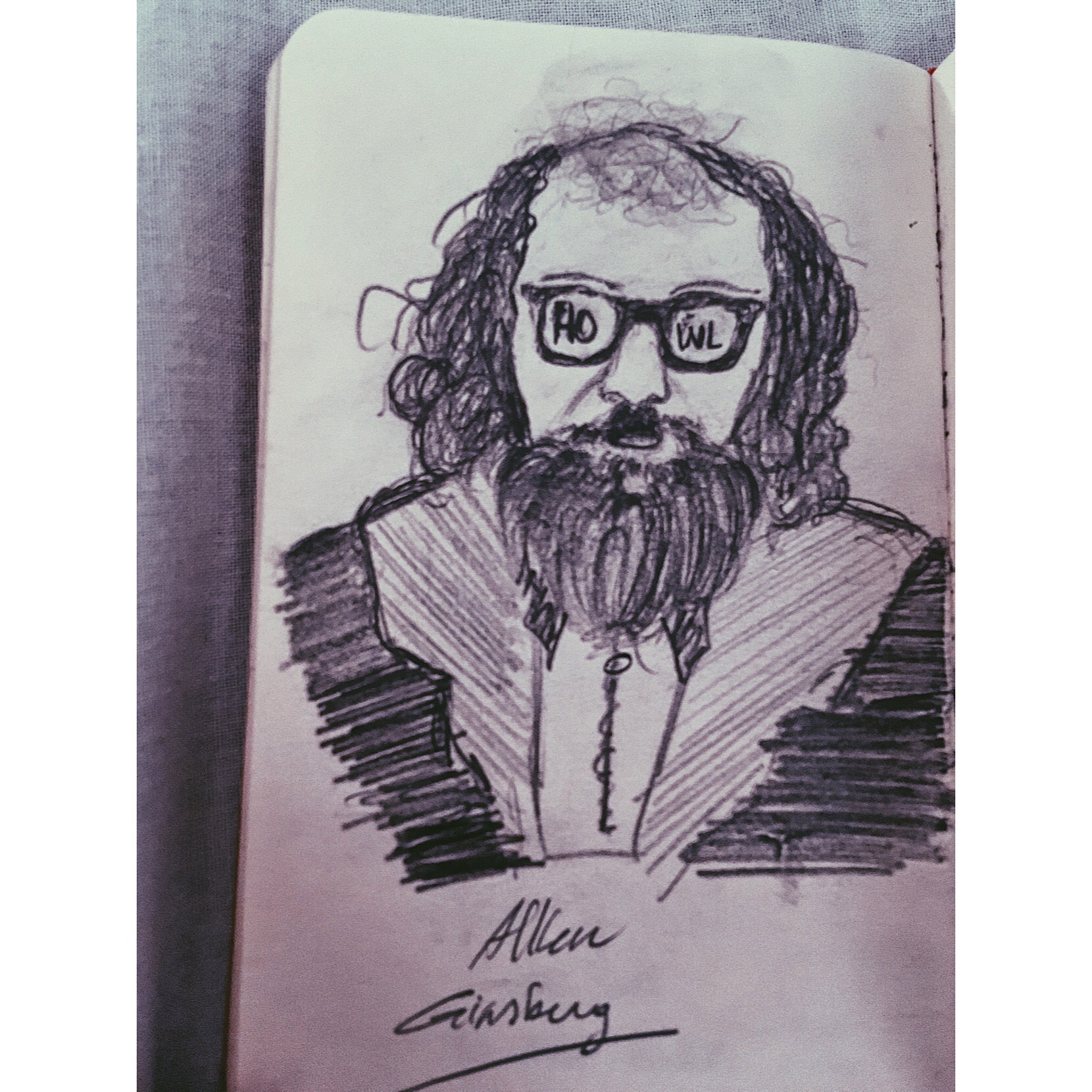 Allen Ginsberg ) sketch portrait