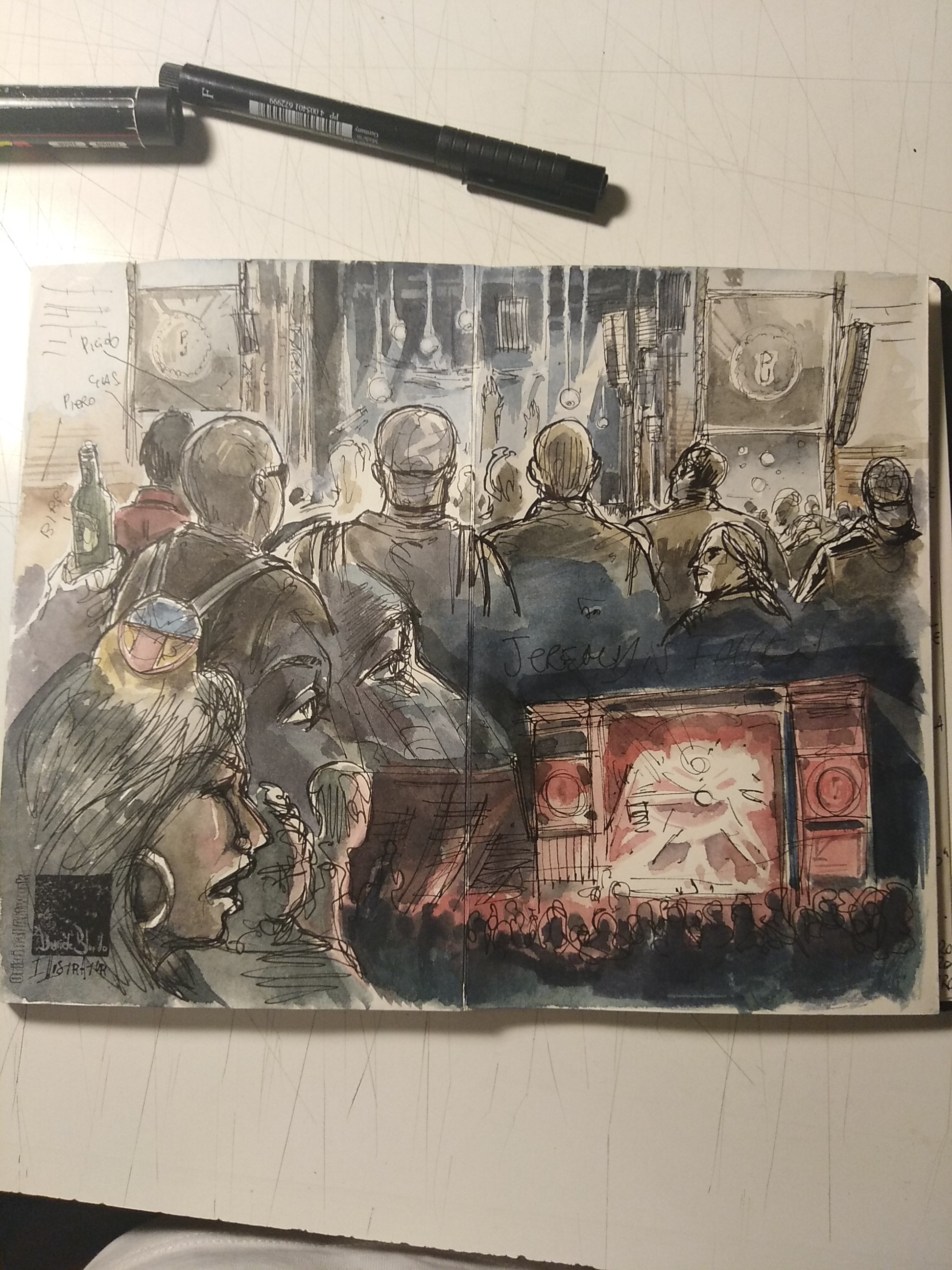 Pearl Jam live sketch during Rome Show