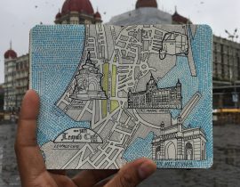 City Map Drawing of Mumbai, India