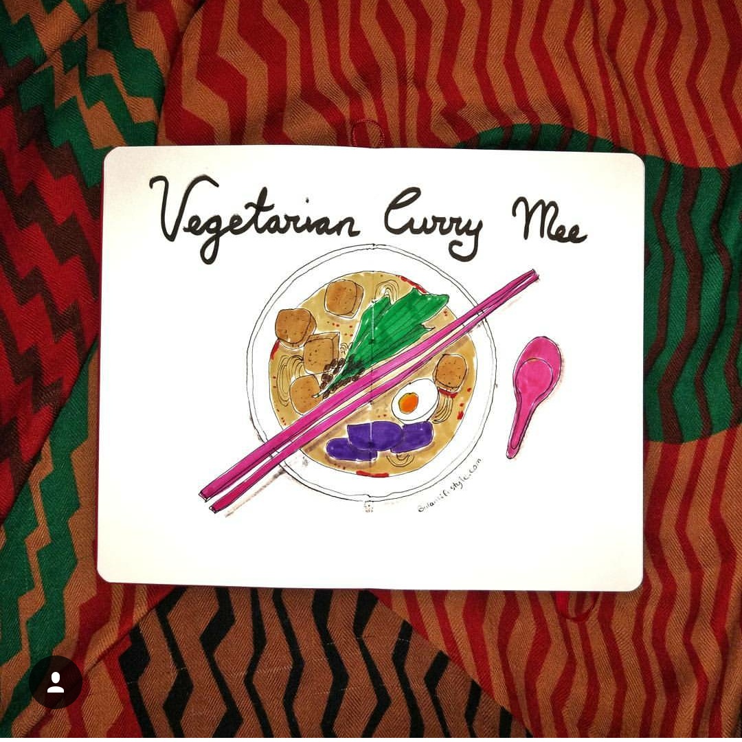 Vegetarian curry mee