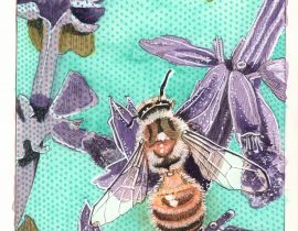 Honeybee and Lavender painting