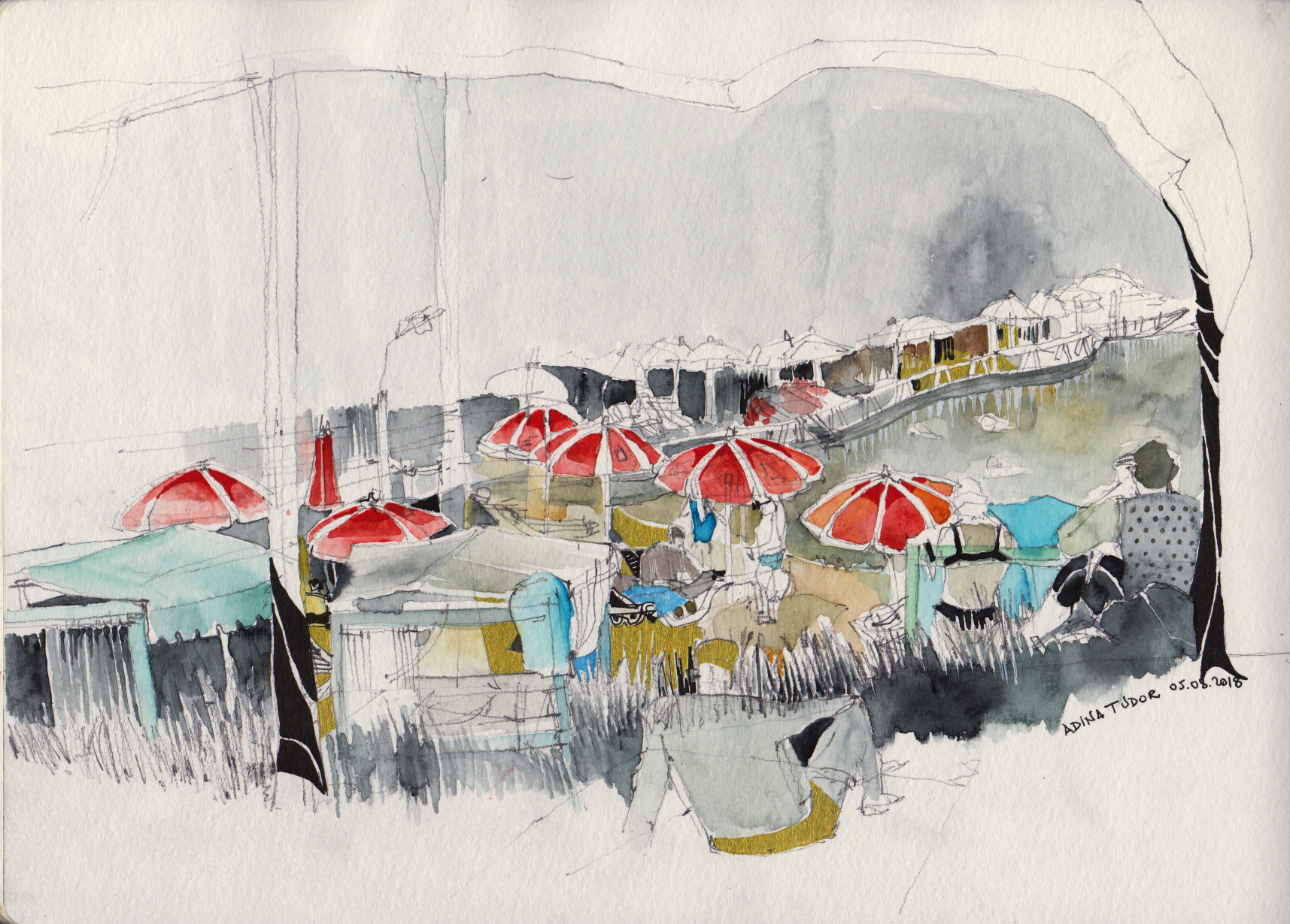 The red umbrellas