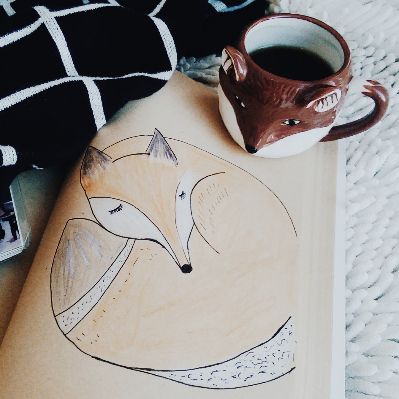 Fox and coffee