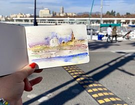 Catedral de Málaga desde el Puerto.