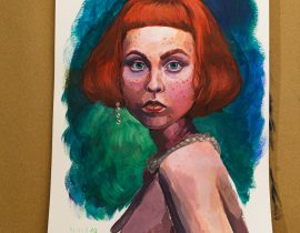 Redhead girl portrait illustration study