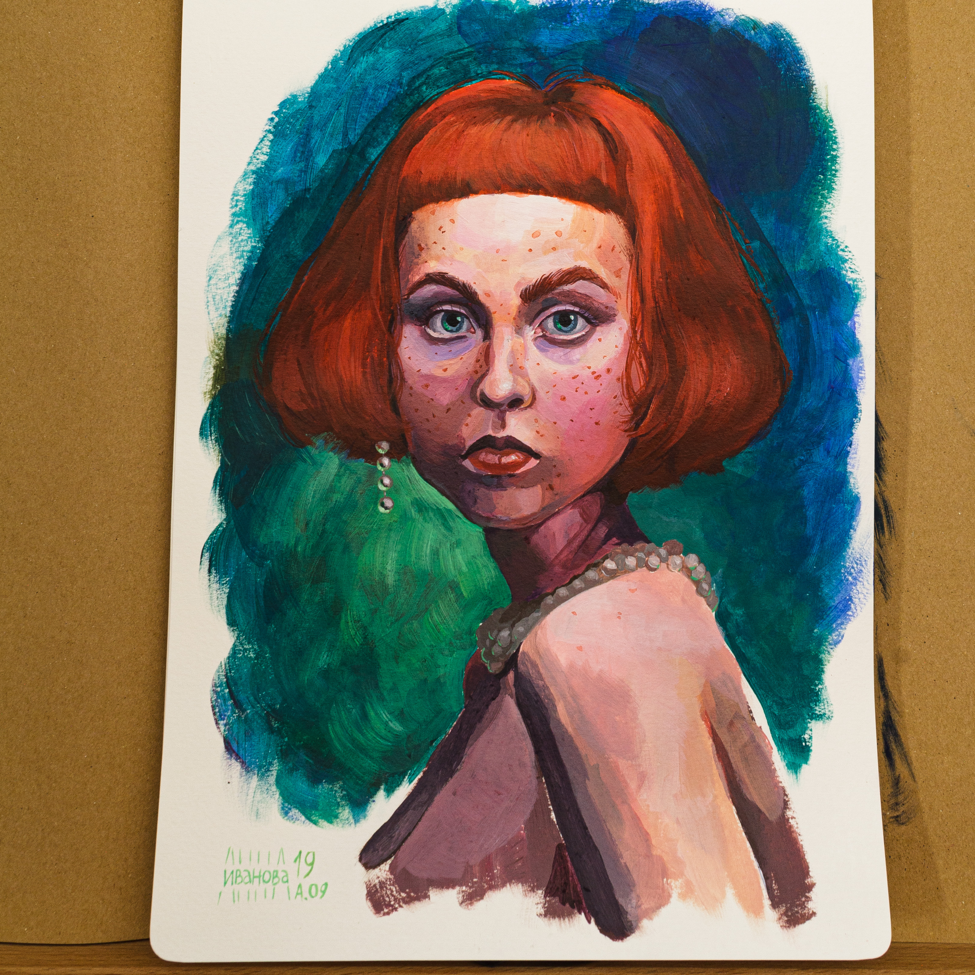 Redhead girl portrait illustration study