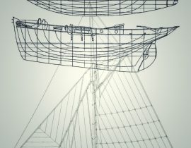 draft of classic boats drawing