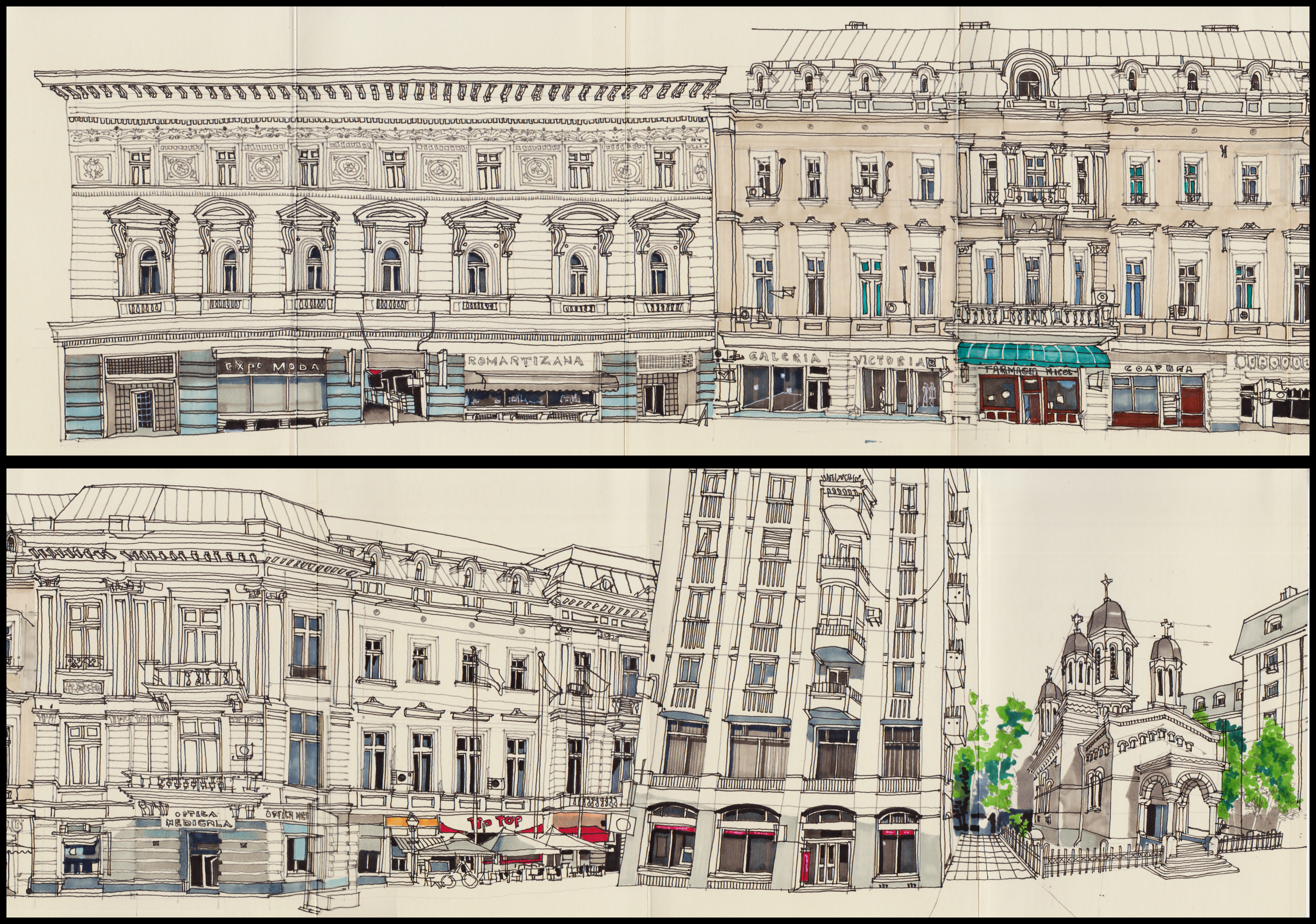 Buildings on Victoriei Street, Bucharest