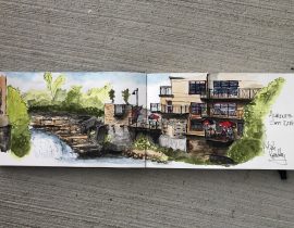 Urban sketch with ink and watercolor (Almonte ON)