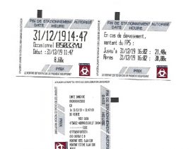 Tickets stationnement Bordeaux du 31.12.2019