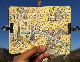 City Map Drawing of Paris