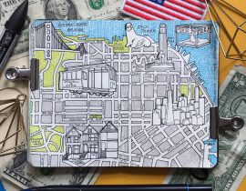 City Map Drawing of San francisco