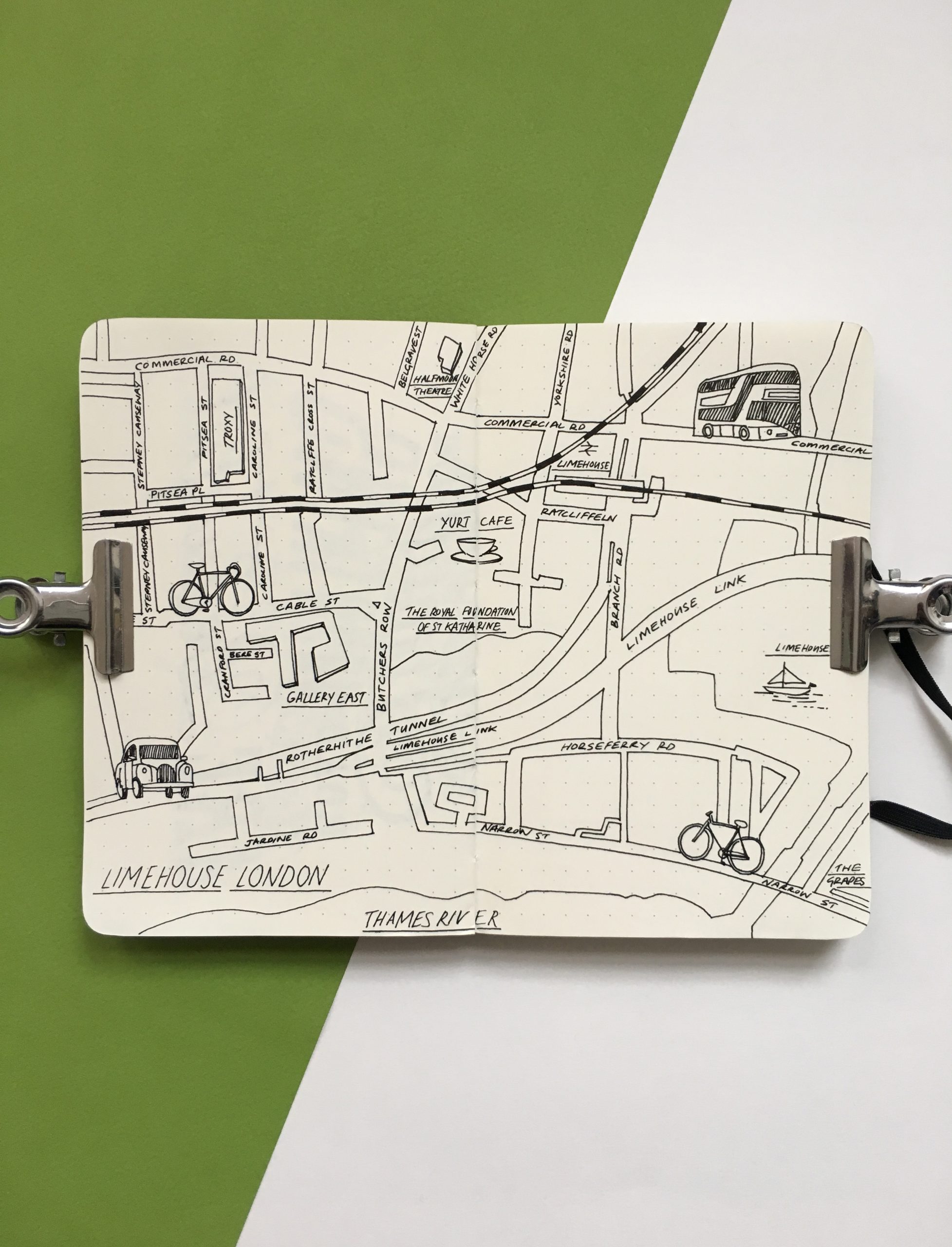 City Map Drawing of Lime House, London