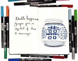 Double happiness ginger jar