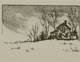 house in snowstorm