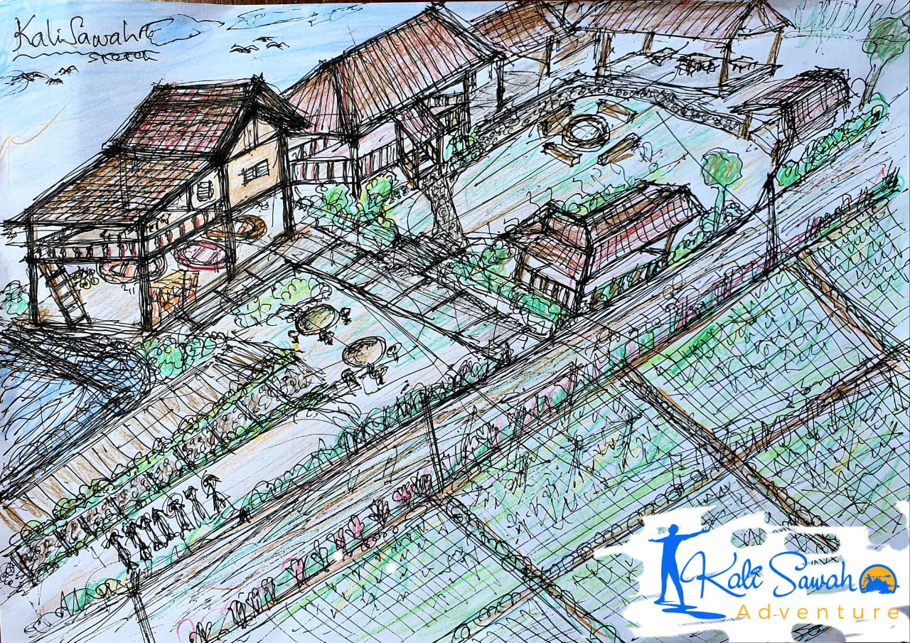 Sketch Kali Sawah Adventure Banyuwangi