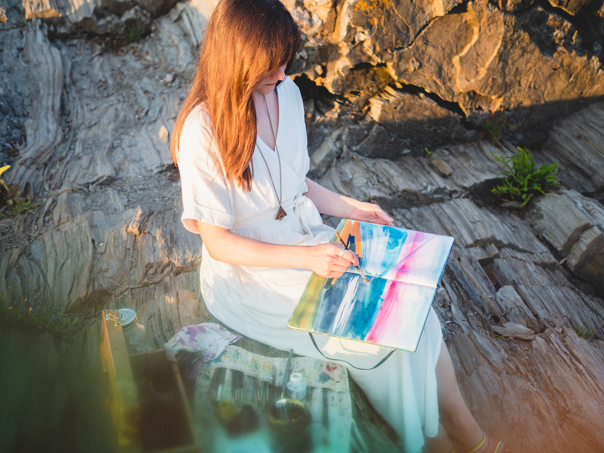 Painting at Kettle Cove, Maine