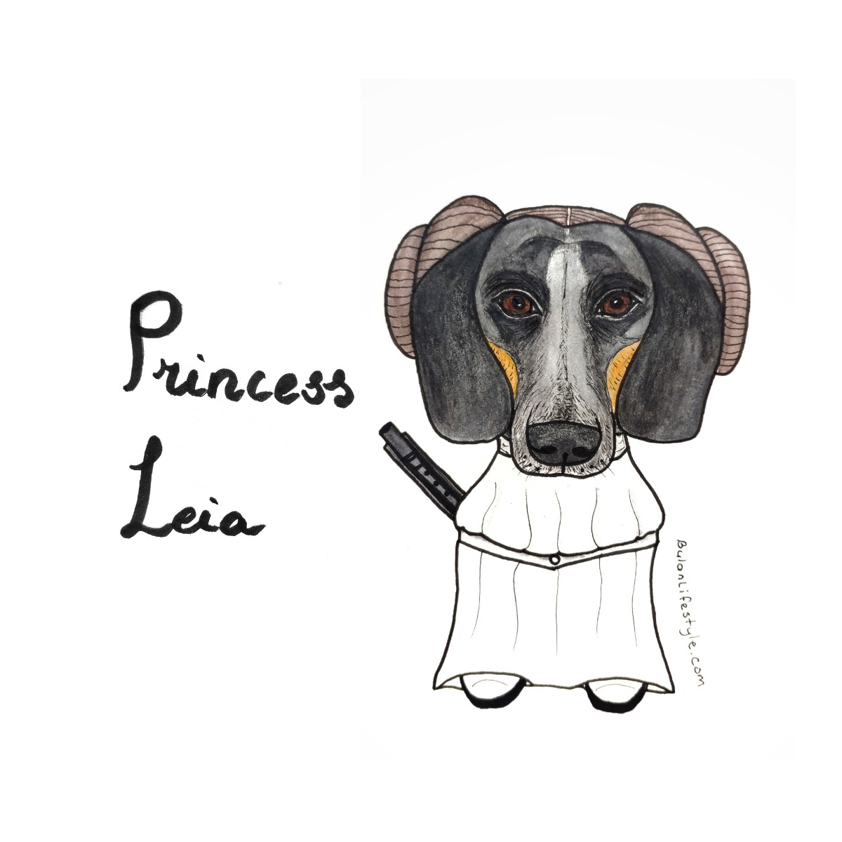 Princess Leia the sausage dog