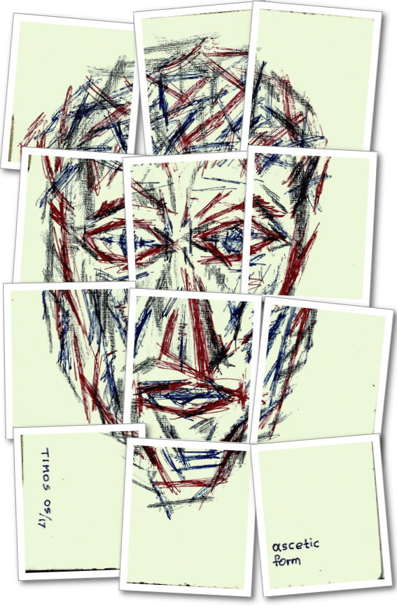 a fragmented face