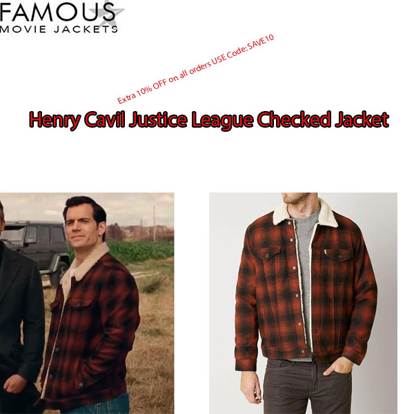 Henry Cavil Justice League Checked Jacket