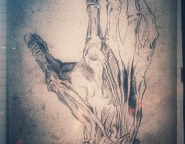 human hand, sketch in progress